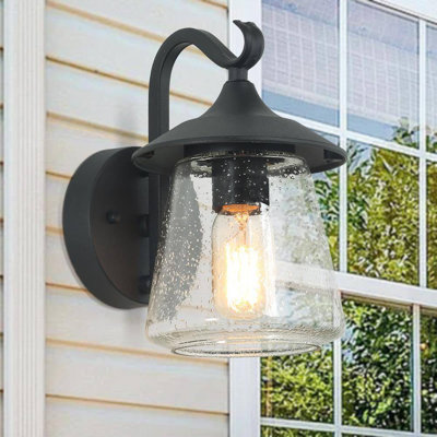 Lanterne murale d'extérieur noire H 9,8 po Vendramin