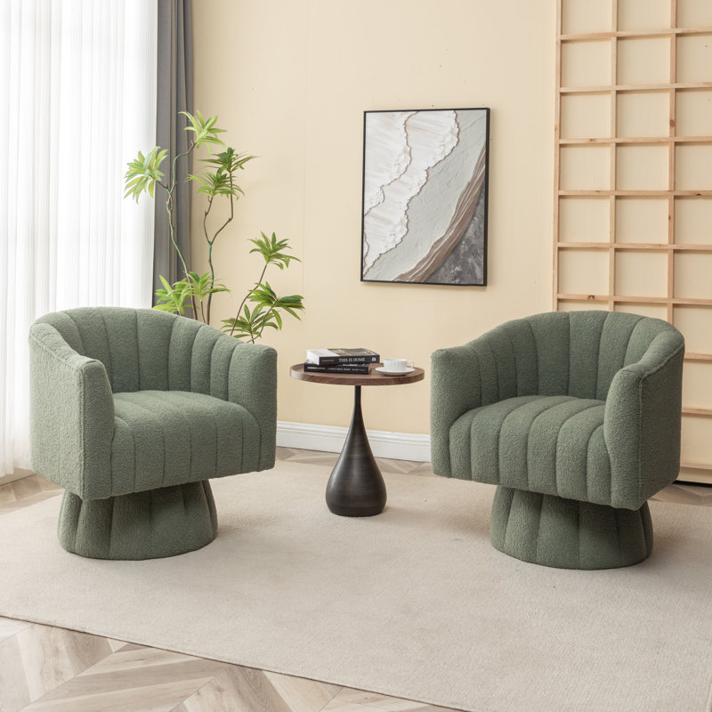 Aila Upholstered Armchair, Green 100% Polyester