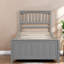 Lits simples en bois massif durable, finition grise moderne pour la maison