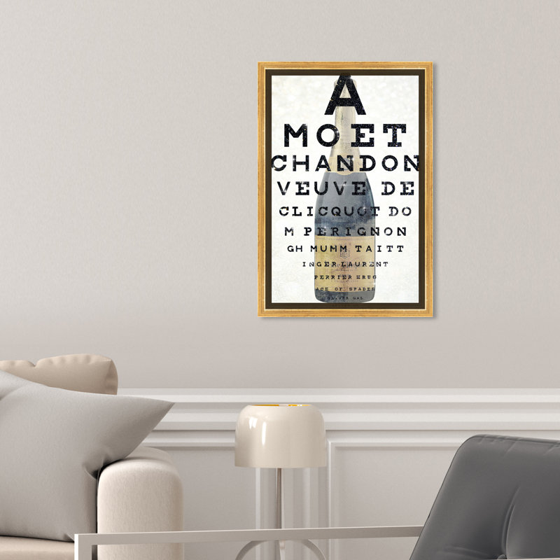Drinks and Spirits Champagne Eye, impression sur toile, H 15 po x l 10 po, Toile avec cadre doré