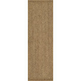 Pure Salt By Momeni Torquay Soumak Machine Weave Jute And Wool Natural Area Rug 6' X 6' Round