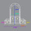 86.55 Ft. H x 79.5 Ft. W Galvanized Steel Gate with