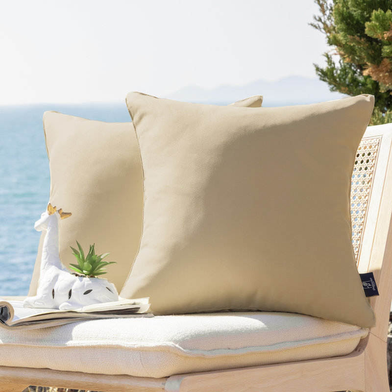 Housse de coussin d'extérieur Phantoscope, Carré 20 po, Brun, Housse de coussin seulement - sans coussin