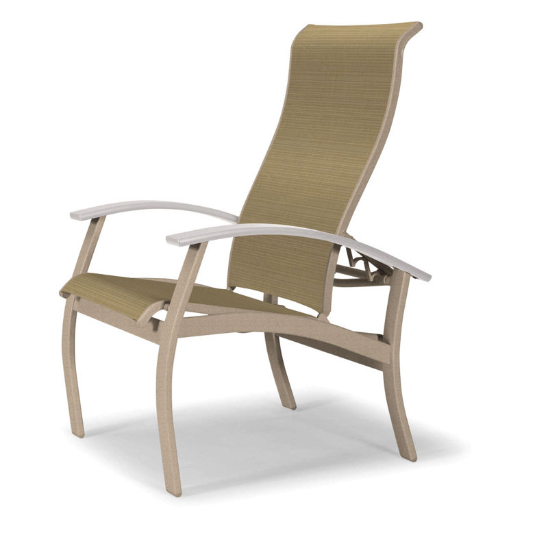 Chaise de patio Askar, Blanc, Rayures de sable Bailey Sunbrella®, Désert texturé