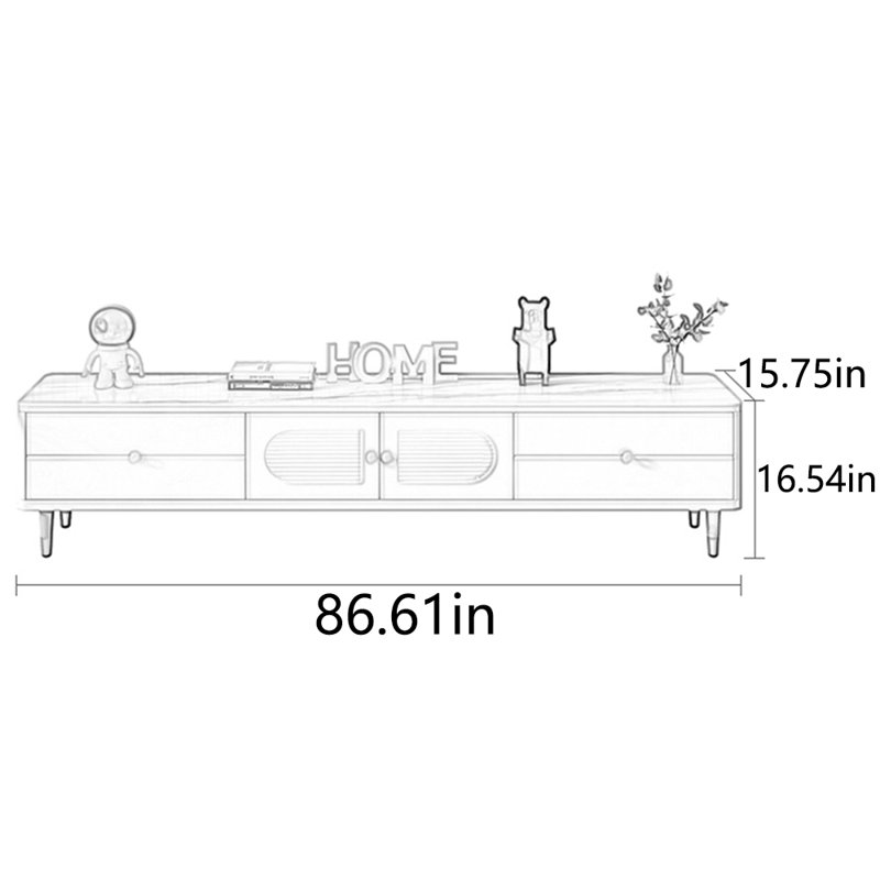 Meuble télé crème simple, 86.61"