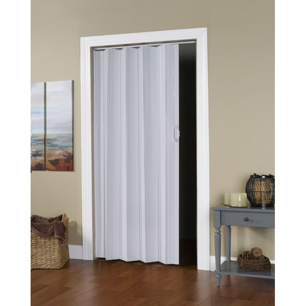 Accordion Door Frosted Acrylic PVC Accordion Door Interior, Folding Magnetic Doors For Closet/Cupboard/Kitchen, 24-80in Width, Includes Installation Hardware(48x80in (122x203cm