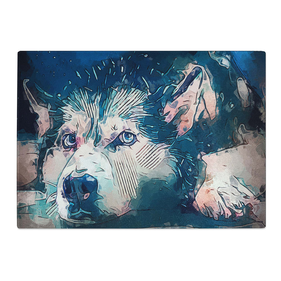 Tempered Glass a Husky Dog Chopping Board