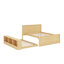 Base de lit en bois avec armoire et lit gigogne escamotable, lit plateforme avec tête de lit pour enfants adolescents-1617763376