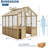 6x8 FT Large Wooden Greenhouse, Heavy Duty Spruce Frame with PC Panels, Adjustable Roof Vents & Lockable Door for Garden-124024351-124024348