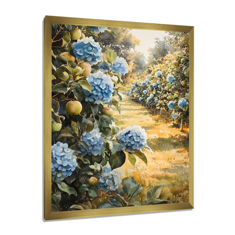 Emrich - impressions sur toile florales, H 20 po x l 12 po, Reproduction encadrée sans passe-partout, Doré