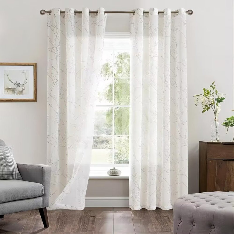 Dervin Semi Sheer Curtain Pair, 52" W x 84" L