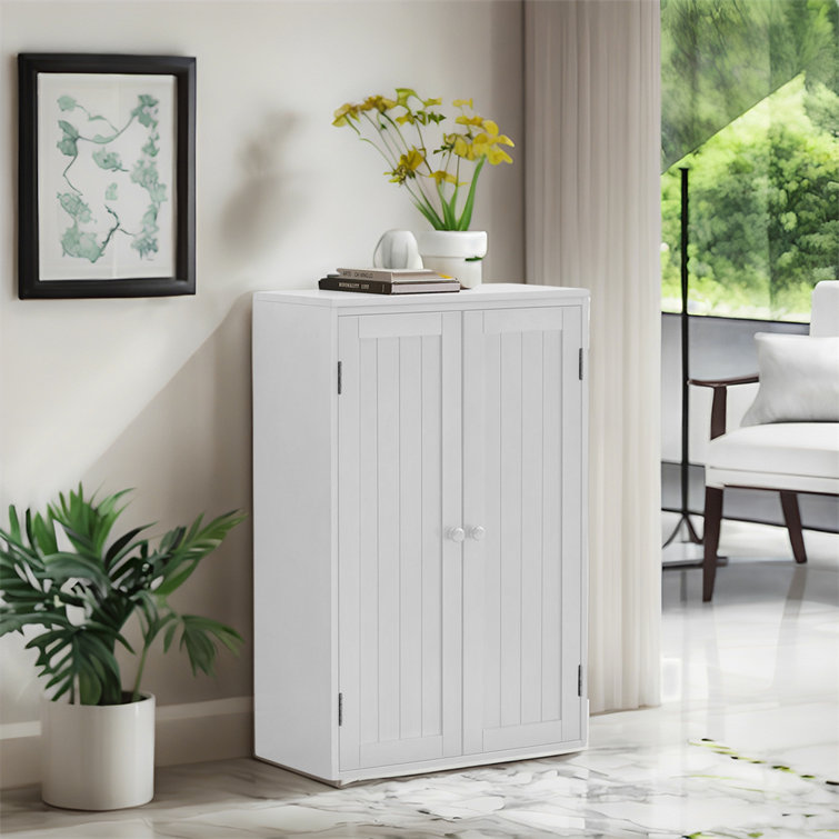 Double Door Storage Cabinet with Adjustable Shelves and Storage