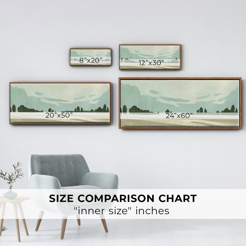 Farmland Study III- Framed Canvas, 8" H x 20" W