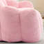 Pouf coussin adulte en fausse fourrure rose, rembourrage en mousse haute densité, anneau de traction pour un déplacement facile, sans assemblage, antidérapant, usage multiple, forme lotus, anneau, tissu.
