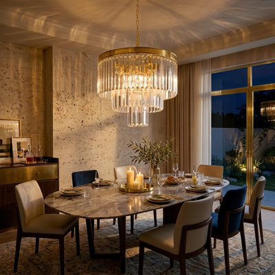 Hallum 19.7" W 7-Light Dimmable Tiered Chandelier
