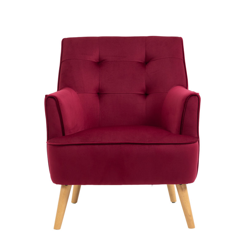 Khanna Upholstered Armchair, Dark Crimson