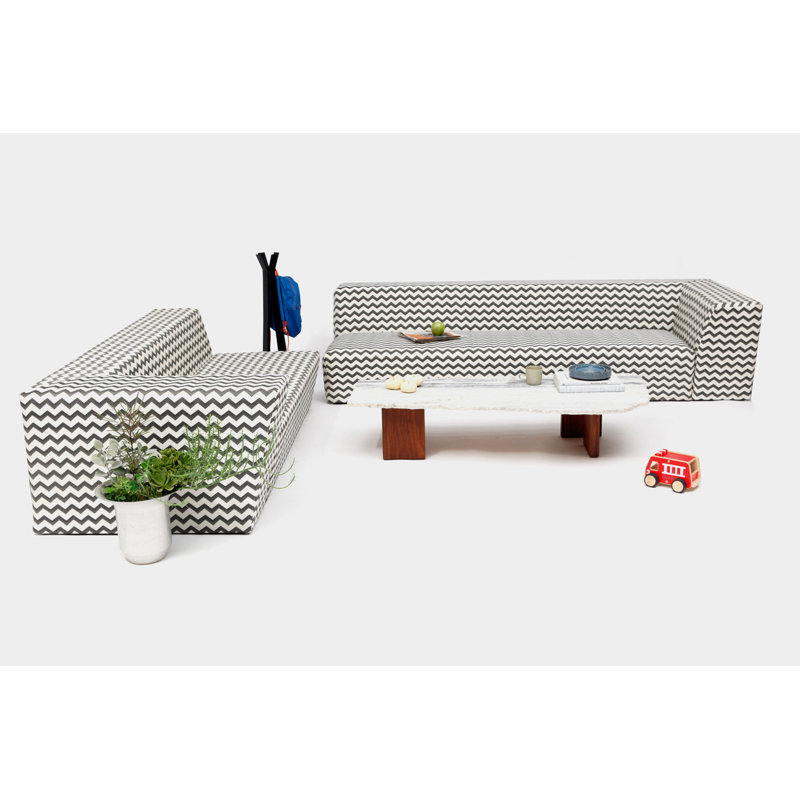 Caroline Sofa, Zigzag, 24" H x 72" W x 43" D