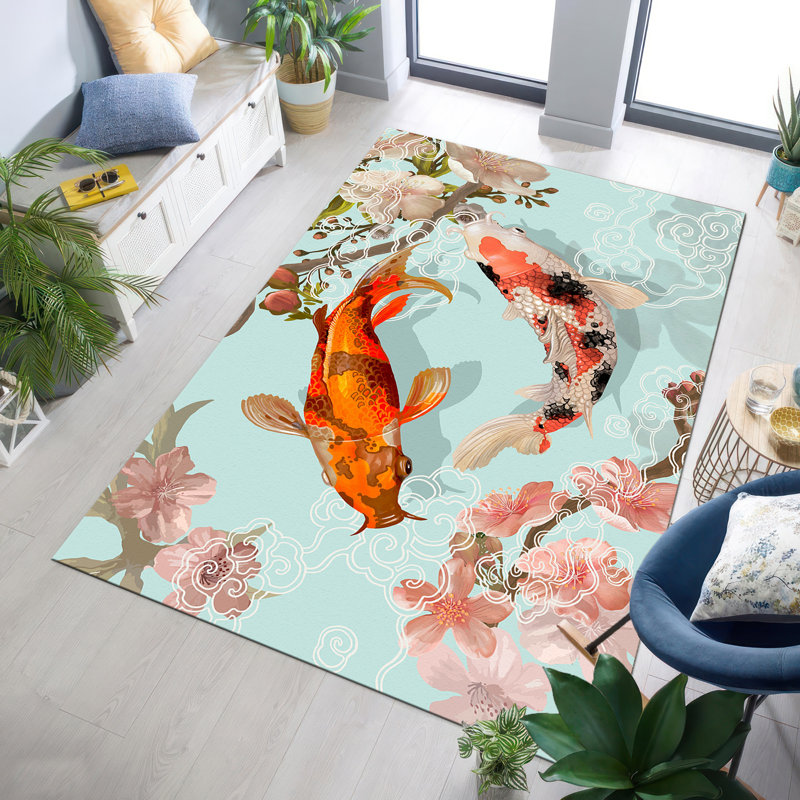 Artistic Non-Woven Soft Printed Rug with Modern Geometric Design for Home and Office Use, Rectangle 3'3" x 4'11"