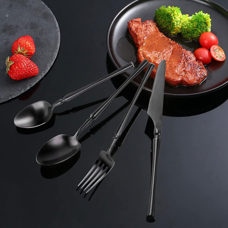 Ensemble de couverts 20 pièces Batholomew, service pour 4, Noir