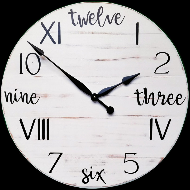 Bourget Wall Clock, Small, White