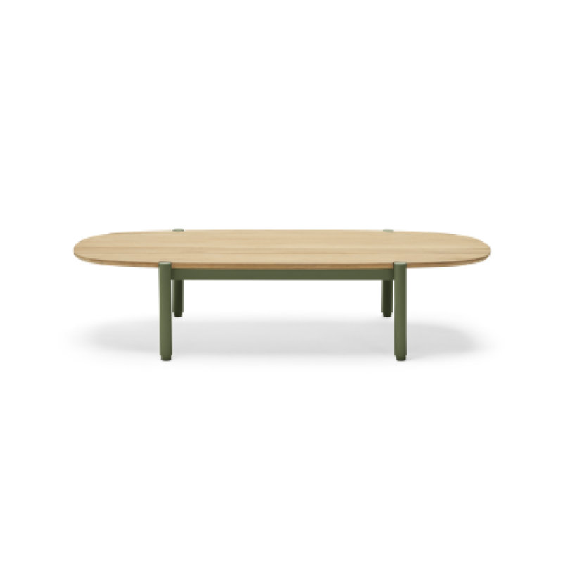 52'' Teak Outdoor Coffee Table, Olive