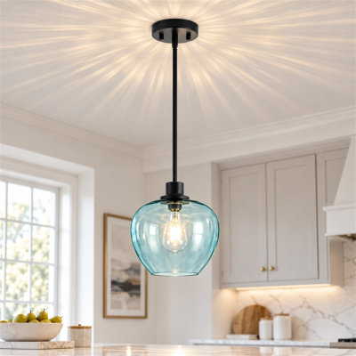 Suspension en verre en forme de pomme, 1 lumière, 23 cm (9,06 po), pour îlot de cuisine