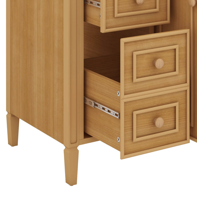 Meuble-lavabo en bois 36 po avec lavabo 36 po, tiroir coulissant, 3 tiroirs, 2 portes à fermeture en douceur