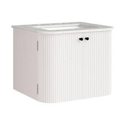 Meuble-lavabo mural 24 po avec lavabo en marbre Zia