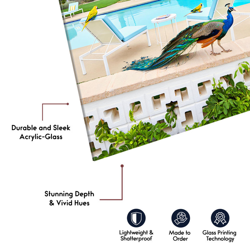 «Peacock's Poolside Acrylique Print» par Notoriart, H 15 po x l 10 po