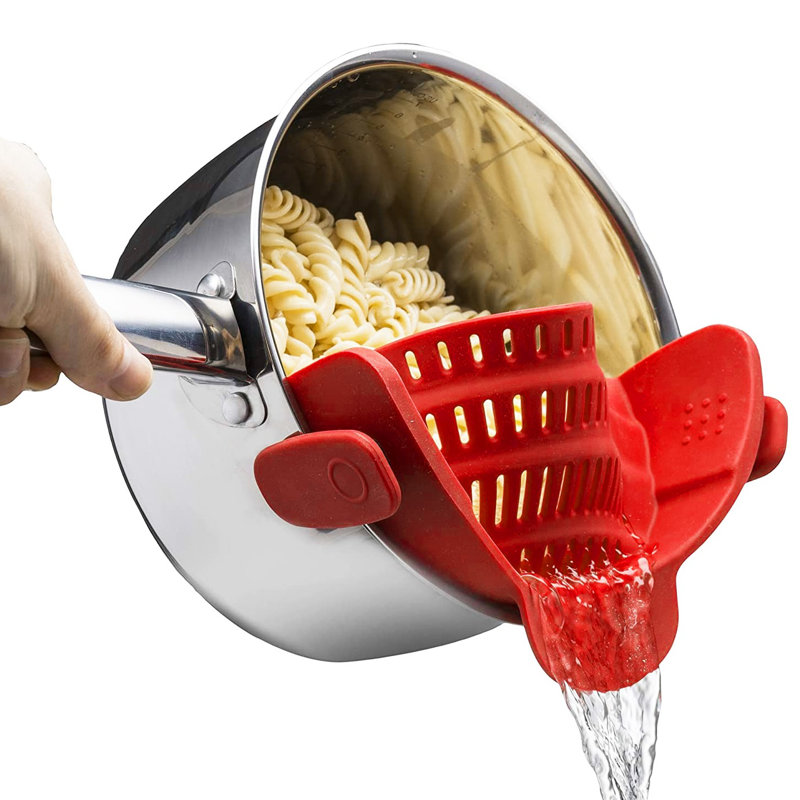 Cheer Collection Silicone Colander, Red