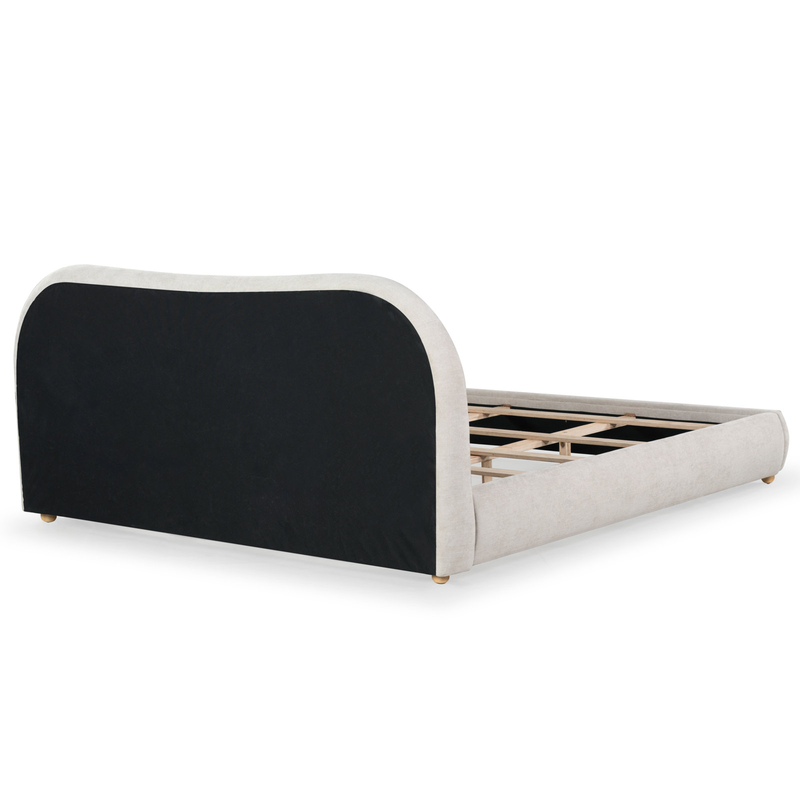Lizzy Upholstered Bed, King, Natural/Beige