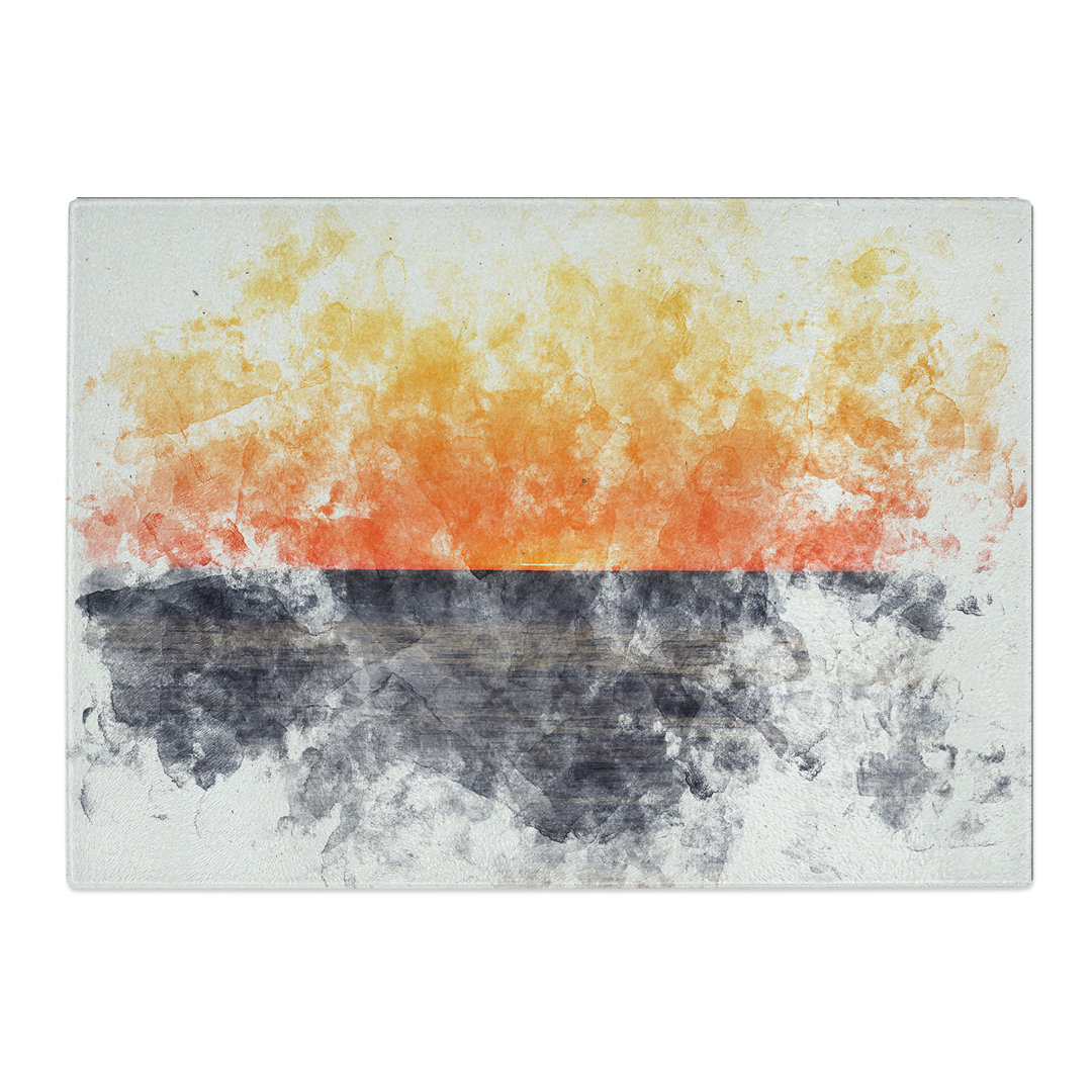 Tempered Glass a Sunset Watercolour Chopping Board
