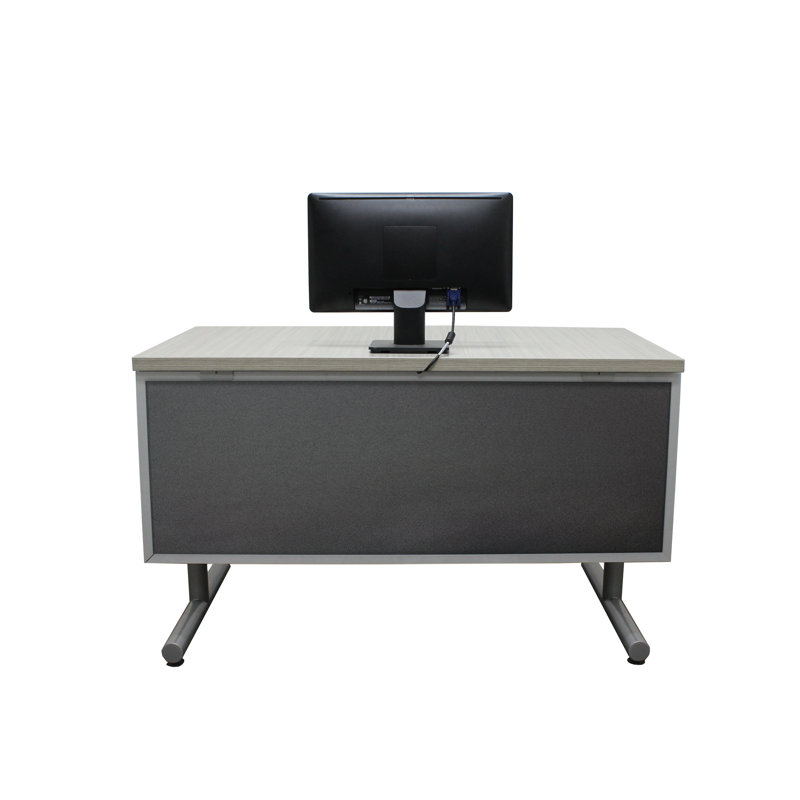 Panneau de modestie acoustique fixé au bureau, Ardoise, Aluminium, H 24 po x l 24 po x P 0,63 po