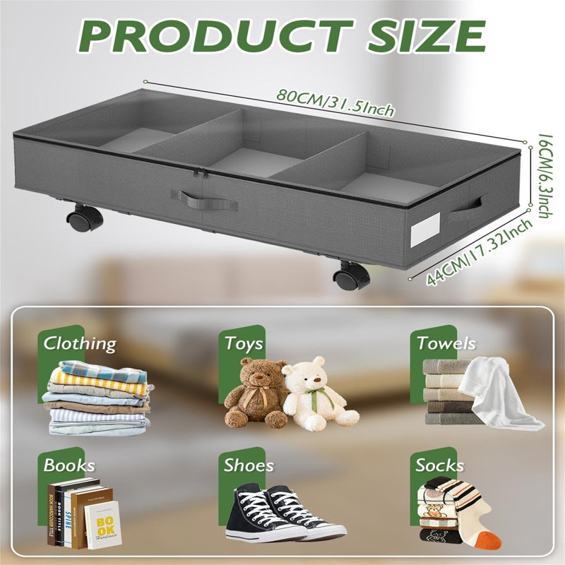 Ebern Designs Fabric Underbed Storage