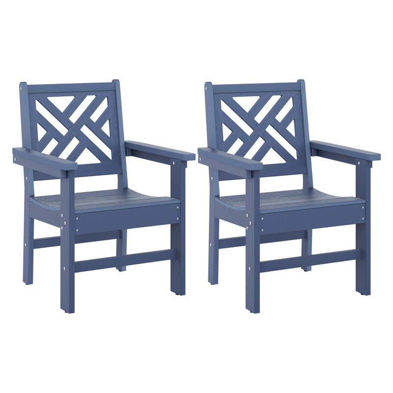Ensemble de 2 fauteuils de salle à manger 2 pièces en PEHD résistant à l'eau (ensemble de 2), Marine