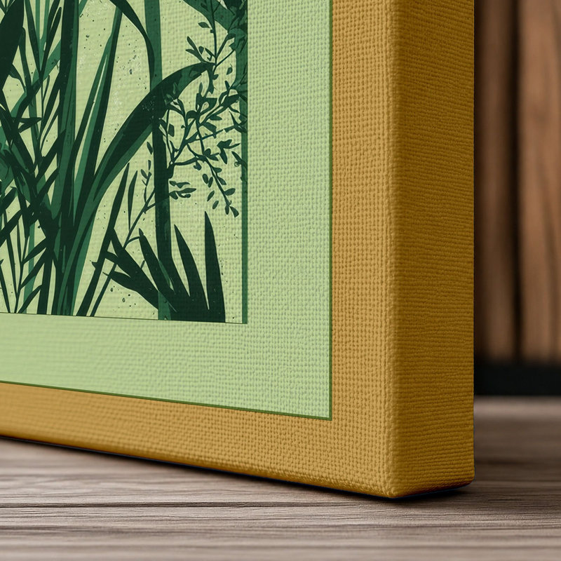 Layered Garden Study Botanical - Wrapped Canvas, 18x12 - 45.7 x 30.5 cm, Ochre Border