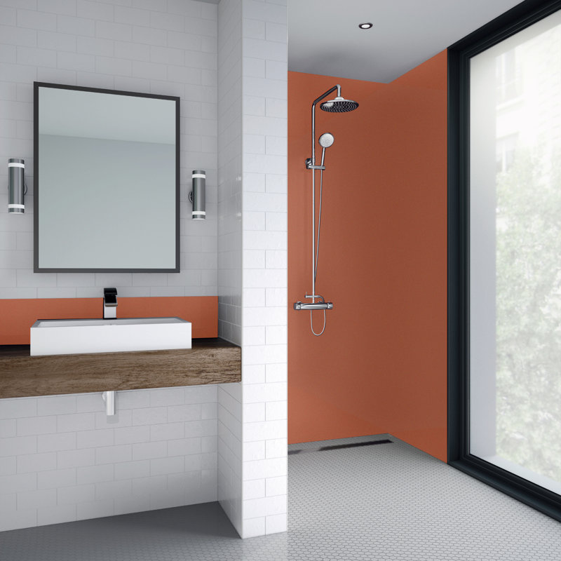 23.6" x 96" Tin Backsplash in Orange, Orange, 23.6"W x 96"H