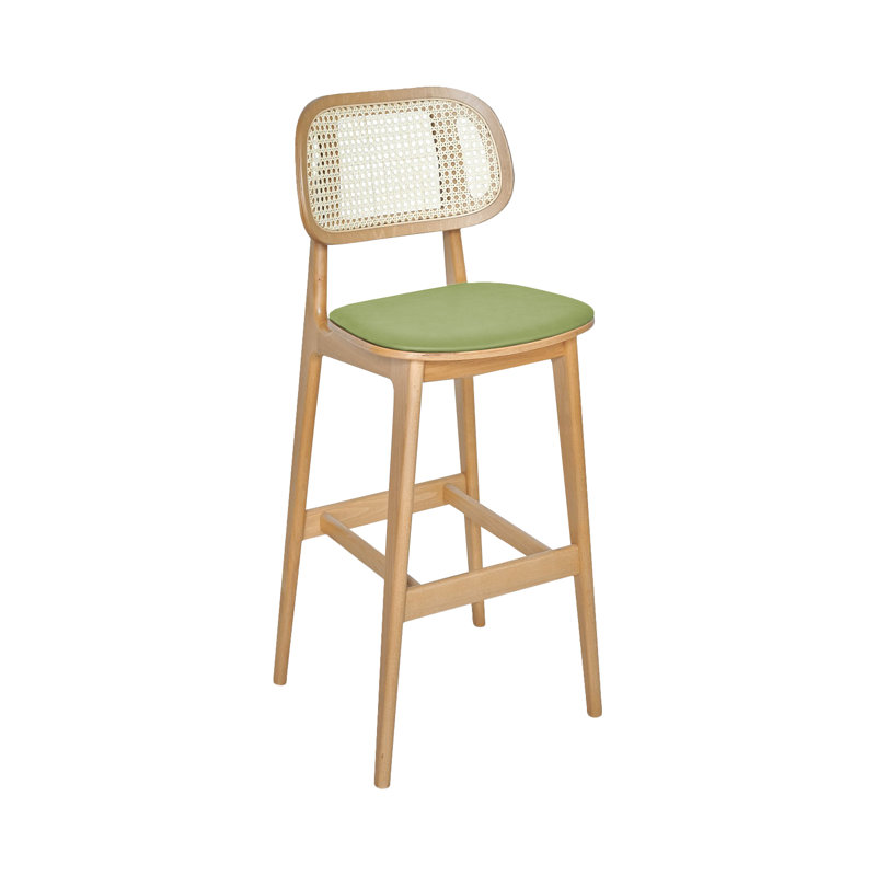 Tabouret 30 "Emma Cane, Brun clair, Mousse