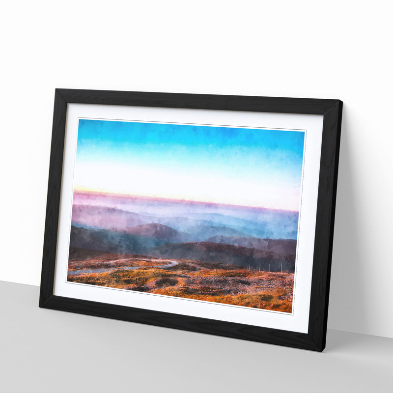 Over The Mountains In Poland - Single Picture Frame Print on MDF, 45cm H x 63cm W x 2cm D, Black