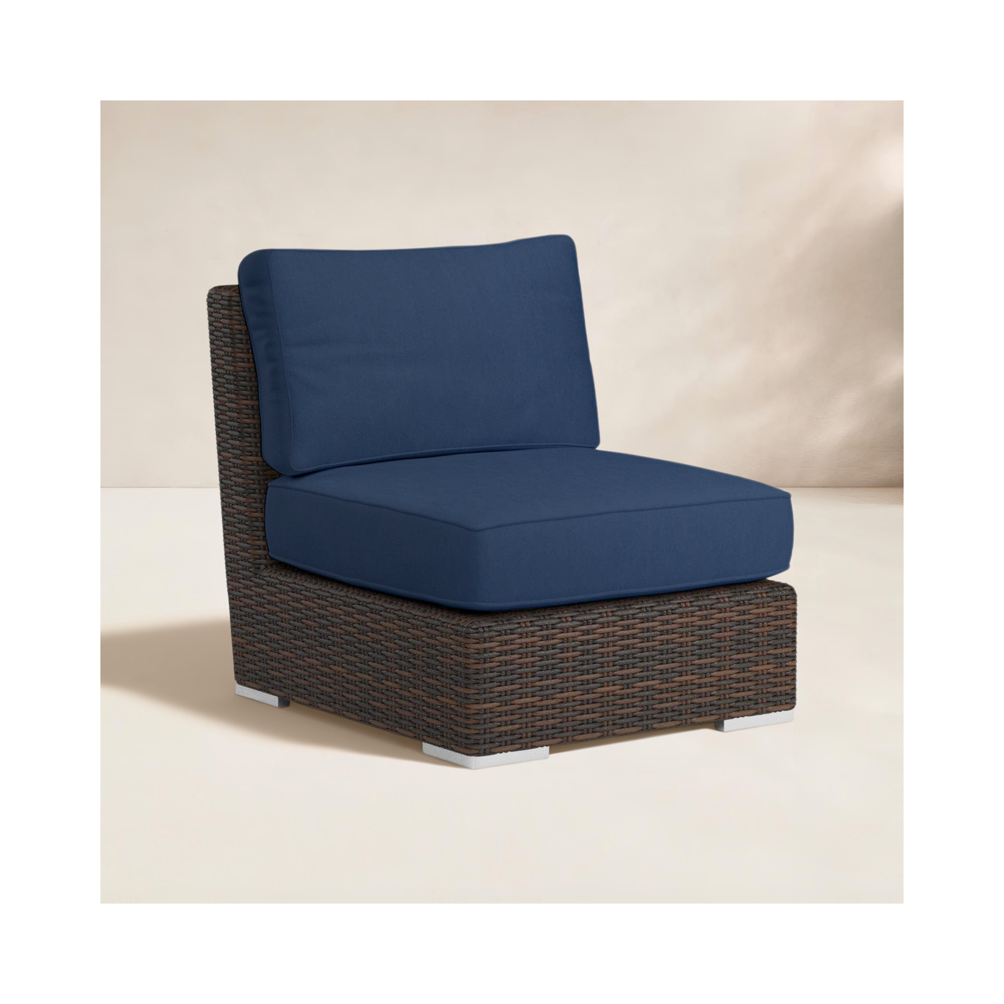 Naomie Armless Patio Chair with Sunbrella® Cushions, Spectrum Indigo Sunbrella®