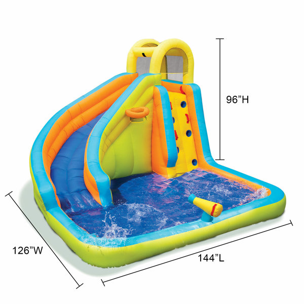 Banzai Splash 'N Blast Kids Outdoor Backyard Inflatable Water Slide Splash  Park  Reviews Wayfair