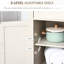 Armoire de rangement avec 2 portes de grange - Buffet à finition blanche et aspect attrayant