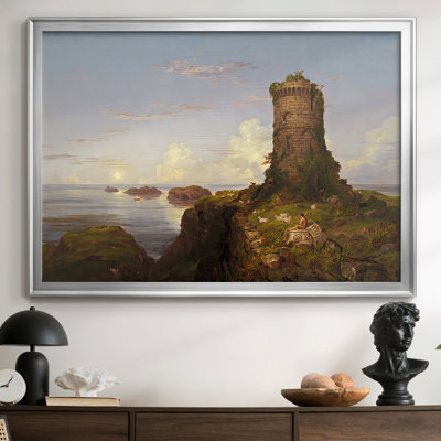 Scène de la côte italienne avec tour en ruine - Thomas Cole, toile tendue avec châssis, 1838