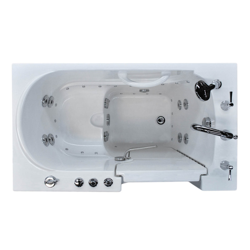 Prairie 45.75'' x 26'' Fiberglass Bathtub with Faucet