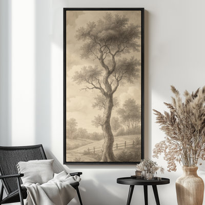 Brown Tone Tree Landscape Art Extra Large Pictures Framed Canvas Print Wall Art