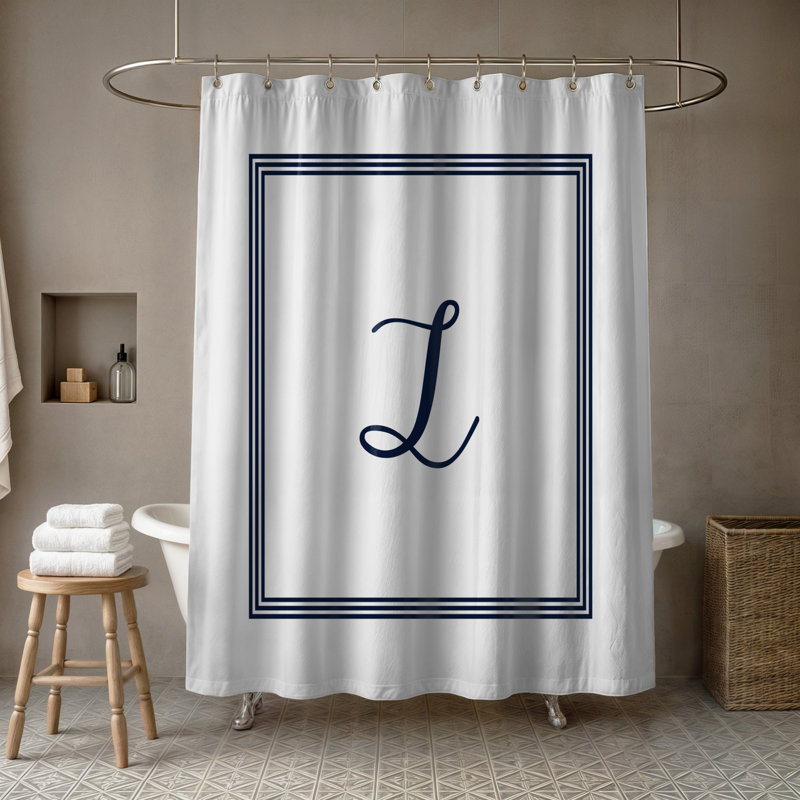 Rideau de douche simple , L, Bleu marine