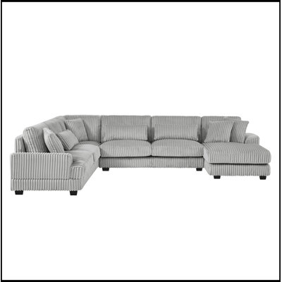 U-shaped Corduroy Sectional Sofa with a Chaise Lounge