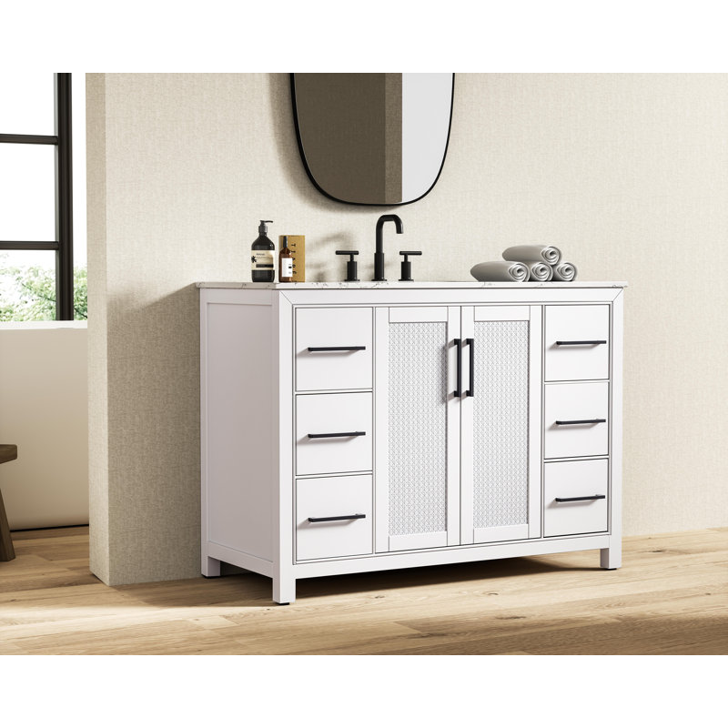48 inch Single Bathroom Vanity, White