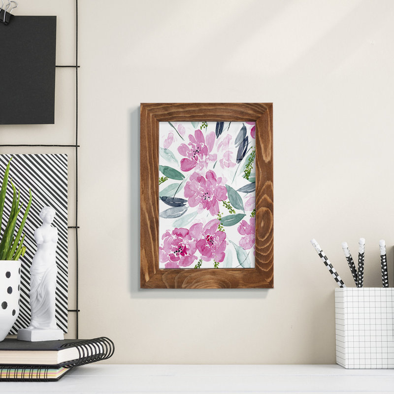 Danse des fleurs II, impression sur papier, Noyer, H 6 po x l 4 po x P 1 po