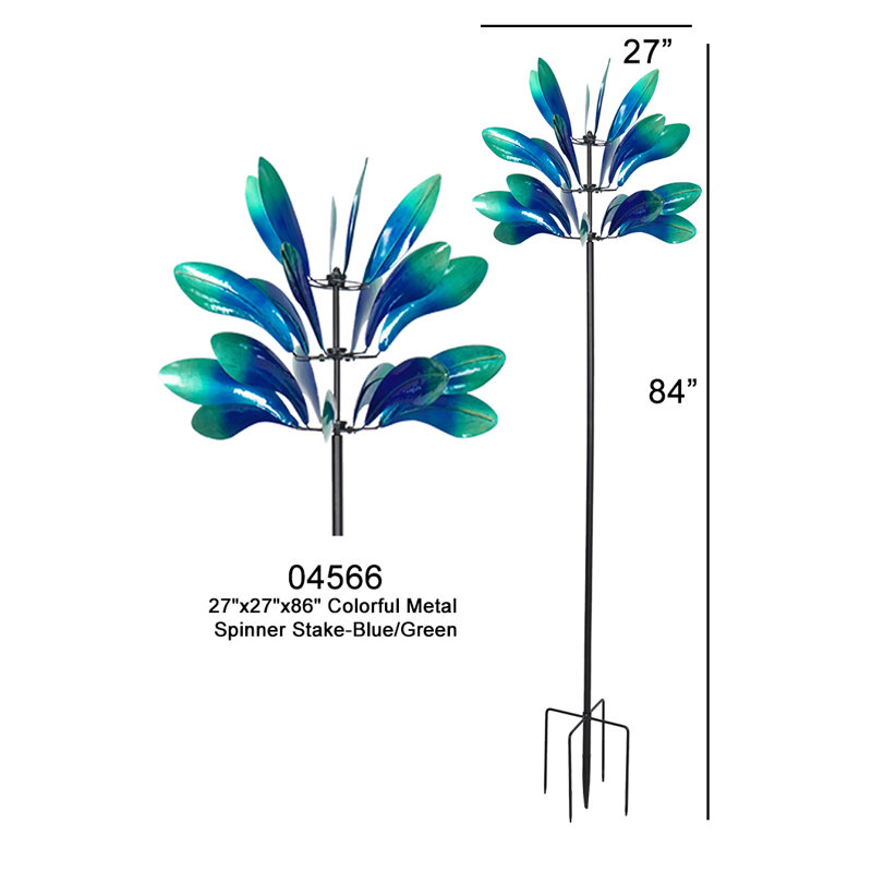Piquet de jardin bleu et vert